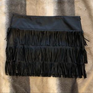 Gorgeous Vegan Leather Fringe Skirt